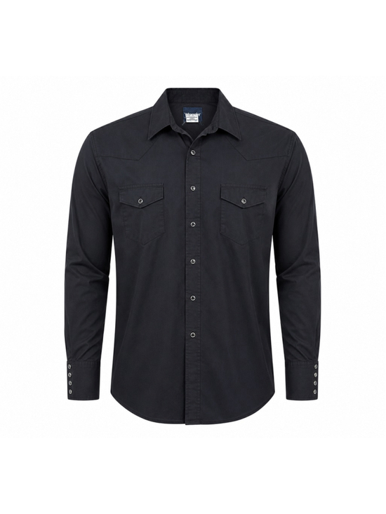 Wrangler Other - Vintage Y2K Wrangler Mens Black Western Pearl Snap Shirt Long Sleeve Sz XL